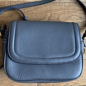 NWT J Crew Signet Grey & Blush Pebbled Leather Crossbody Bag